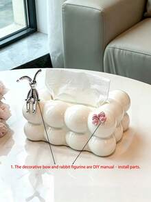 1-3pcs Cloud Shaped Plastic Tissue Box, Square Desktop Tissue Holder, Marshmallow Design, Suitable For Living Room, Bedroom And Dining Table Decoration - Multicolor - View 8