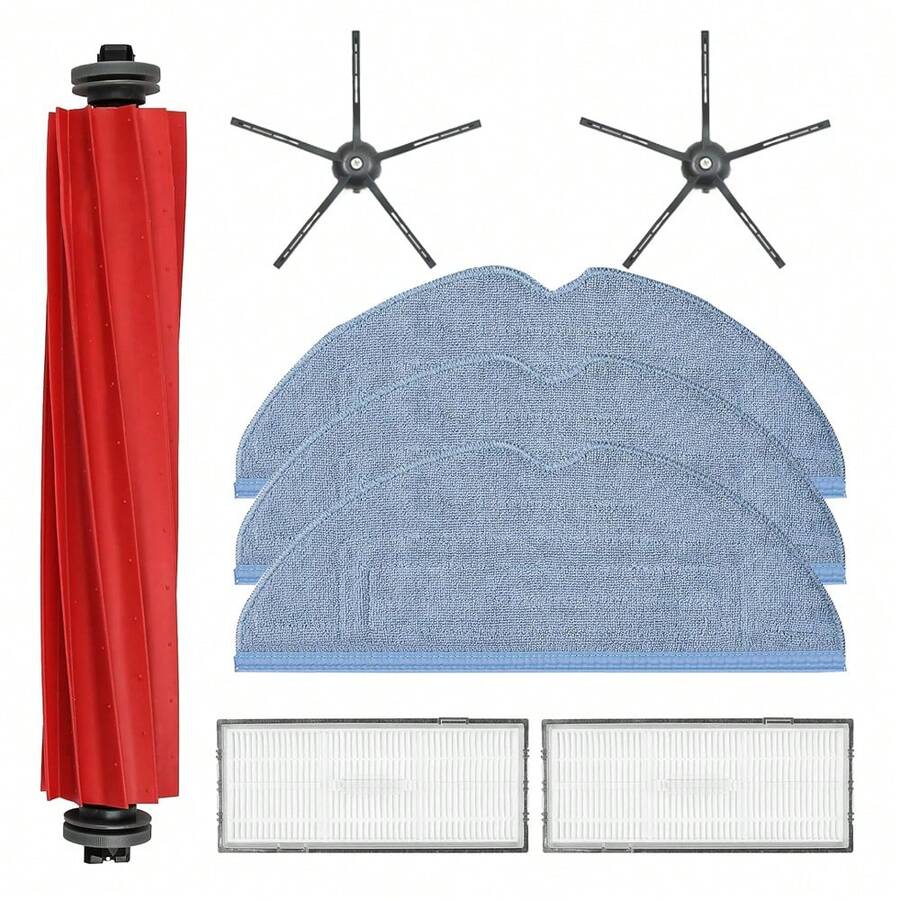 S7 Replacement Parts Compatible With S7 S7+ S7 MaxV, S7 MaxV Plus, T7 Plus, T7S Plus, 1 Roller Brush, 2 HEPA Filters, 2 Side Brushes, 3 Mop Pads (8pcs/Pack) - 8 Pcs - View 1