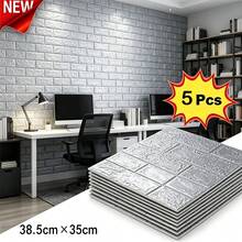 Thickened Waterproof 3D Self-Adhesive Wallpaper, Brick Pattern, 38cm X 35cm Wall Decor Sticker, Anti-Stain Anti-Collision, Suitable For Living Room, Kitchen And Bedroom Background, Multiple Colors Available - A - View 26