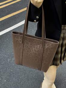 女款托特包 設計師手提包 2026秋冬新款 啞光大包 休閒托特包 豹紋印花單肩包 時尚大容量手提包 女款單肩包 旅行包 通勤包 - 咖啡棕 - 查看 8