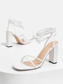 Women Heeled Sandals - White - View 2