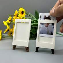 White Mini Instant Photo Frame, Easel-Style Photo Display Stand, Reusable Desktop Photo Holder, Versatile Desktop Decor For Multiple Occasions, Ideal Gift For Friends, Family And Classmates, Perfect For Birthdays, Anniversaries And Holidays - A - View 5