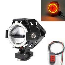 1pc Motorcycle Fog Lights With Switch, 12V/24V 7.62cm Halo Auxiliary Light For ATV Scooter Trucks Exploratory Lights For Moto Pair Multicolored - U7 - View 12