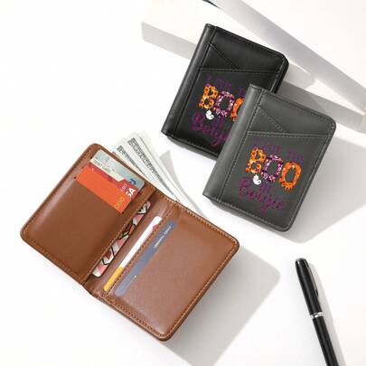 1PC Halloween Slim Credit Card Holder, Multi‑Slots Card Case, Large‑Capacity Portable ID Card Wallet