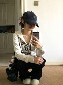 Women's American Vintage Letter Embroidered Zip-Up Sweatshirt, Loose Fit Sporty Slim Jacket, Autumn New Style - Light Grey - View 6