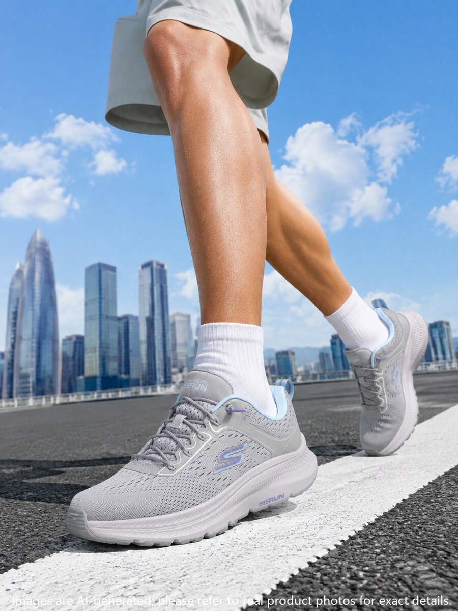 Skechers Women's Running Shoes GO RUN CONSISTENT 2.0 Lightweight Comfortable Sports Running Shoes 128638-GYBL - Grey - View 1