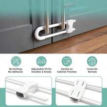4-Piece/Adjustable U-Shaped Cabinet Lock - Suitable For Infants And Pets, Suitable For Kitchens, Bathrooms, Drawers, Etc. ABS Material - Multicolor - View 4
