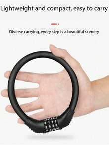1pc Mini Bicycle Combination Cable Lock, 4-Digit Anti-Theft Lock, Portable Bike Lock For Mountain Bike And Commuting - Multicolor - View 3