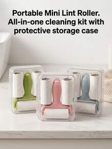 One Convenient Mini Lint Roller Set - 1 Handle + 3 Replacement Rollers, Strong Adhesion, Suitable For Pet Hair Removal, Reusable Handle, No Electricity Required, Suitable For Pets/Clothes/Car Carpets/Car Seats, Christmas Gift, Car Accessories. - Multicolor - View 8