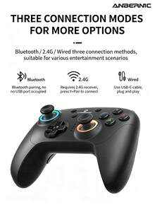 Anbernic RG‑P01 Wireless Game Controller, 6-Axis Gyroscope, Dual Vibration Motors, RGB Back Buttons, Programmable, Compatible With Switch/Steam/PC - View 2