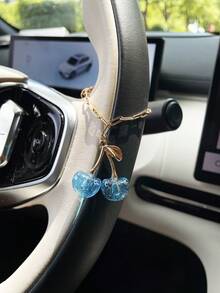 Cute Cherry Fruit Car Steering Wheel Decorative Chain, Car Steering Wheel Accessory, Car Pendant - Cherry - View 2
