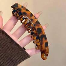 3/1pc Large Vertical Banana Hair Clip With Back Comb, Non-Slip Women's Ponytail Hair Clip, Thickened For Added Volume, Brown/Black/Grey Leopard Print - High-Strength Hair Clip, Suitable For Braiding, Buns, Updos - Suitable For Thick/Curly Hair - Fashionable And Practical, Suitable For Daily Or Formal Occasions Hair Accessories, Hair Clips, Beach Hair Clips, Hair Styling Accessories, Autumn Decoration, Halloween Gift, Christmas Gift - A - View 10