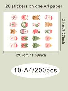 20-200pcs Custom Christmas Name Stickers, Personalized Gingerbread Stocking Tree Gift Labels, Festive Holiday Style, Customized Gift Stickers, Customizable Name Labels, Christmas Gift Wrapping Decor, Holiday Party Favors, Christmas Stickers - Style a - View 8