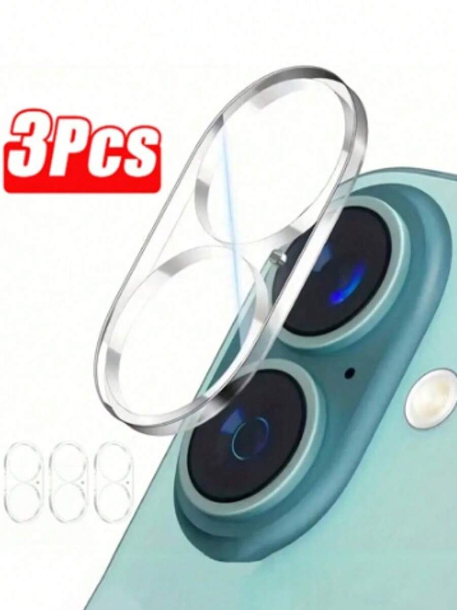 Yezodawee 3pcs 3D Transparent Camera Lens Protector, 9H Tempered Glass Anti-Scratch Lens Film, Compatible With Phone18 Pro Max/18 Pro/17 Pro Max/17 Pro/16 Pro Max/16 Pro/15 Pro Max/15 Plus/14 Pro Max/14 Pro/13 - Clear - View 1