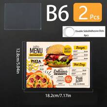 2/5/10pcs Self-Adhesive Sign Holders, Transparent Acrylic Wall-Mounted Photo Frames, A4 A5 A6 Multiple Sizes, Ultra-Thin Reusable Document Menu Protectors, Suitable For Office And Room Decoration - Multiple Specifications - View 19