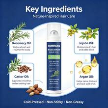 SUMIFANG Ball-Type Rosemary Hair Serum, Cold-Pressed Plant Extract, Smooths Hair And Enhances Shine, Improves Dry And Frizzy Hair Texture, Lightweight And Non-Greasy, Suitable For All Hair Types, 15ml Portable Travel Size - Full Size - View 6