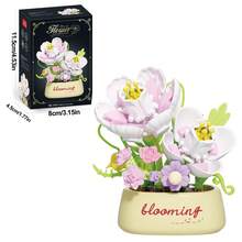 Mini Floral Potted Plant Building Block Set, DIY Eternal Bouquet Miniature Building Block Kit, Artificial Flower Desktop Decor Ornament, Creative Assembly Educational Toy, Suitable As Gift For Women And Girls - Multicolor - View 19