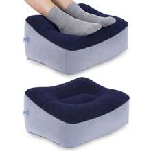 Sandaran Kaki Tiup, Sandaran Kaki Portabel, Bantal Sandaran Kaki Pesawat Tiup - Penyangga Kaki Portabel untuk Perjalanan, Bantalan Kepala, Bangku Kaki Ringan untuk Kelas Ekonomi - beraneka warna - View 1