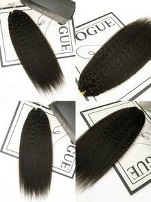 Y WIGS 55g 16-18 Inch Kinky Straight Miracle Knots Hair Feather Crochet Human Hair Natural Color 100% Real Human Hair Extensions Pre-Separated Human Crochet Hair For Knotless Boho Braids Soft, Lightweight, Time Saving Perfect For Beginner - SNatural - View 5
