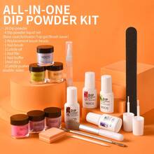 Set Kutek Kuku Berbasis Glitter Dua Warna, Termasuk 20 Bubuk Warna, Dilengkapi dengan Berbagai Alat Seni Kuku (Termasuk Lapisan Atas dan Aktivator Minyak Dasar), Cocok untuk Perawatan Manikur Prancis, Hadiah Hari Valentine - MultiWarna - View 5