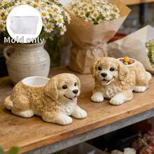 [Ideal Choice For Pet Lovers] Silicone Golden Retriever Dog Planter Mold | Easy To Demold, Reusable, Pet Lovers, Home Decor, Warmth And Vitality - Dog - View 6