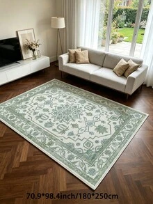 1pc Light Green Bohemian Living Room Rug, Suitable For Kitchen, Dining Room, Bedroom, Room Holiday Decor, Indoor/Outdoor, Office, Lobby, Anti-Slip Doormat, Bathroom Rug, Hallway, Study Gaming Area Rug - Mint Green - View 18