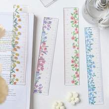 1pc Korean Ins Style Oil Painting Cute Floral Acrylic Ruler, Student Office Drawing Measurement Straight Ruler Cartoon Stationery, Back To School Essential, Office And Learning Supplies - A - View 1