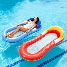 1 Set Inflatable Water Hammock Pool Float With Headrest, Water Bed Air Cushion, Water Toy, Floating Mat For Adults Beach - Multicolor - View 6