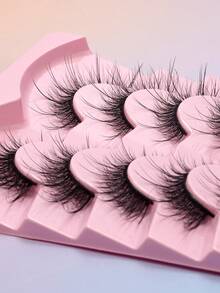 7 Pairs Full Set False Eyelashes, Messy Spiky Look, Flexible Soft Stem, Quick Application, Atmospheric Big Eye Effect - View 5