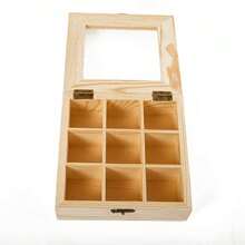 9 Compartments Storage Box Organizer Wooden Sugar Bag Container Wooden Tea Bag Jewelry Accessories Organizer Brooch Organizer - As Picture - View 2