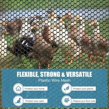 Geflügelnetz 40cm x 10m 4mm Maschenweite, Kunststoff Gartenzaun Hühnerzaun Balkonschutznetz Haustiernetz, witterungsbeständig einfach zu installieren für Garten Outdoor - Schwarz - Übersicht 5