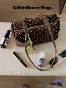 Niche Design Vintage Polka Dot Handbag 2026 New Fashion Versatile Commuter Pillow Bag Shoulder Underarm Bag (No Accessories Included) - Brown - View 1