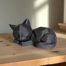 New 3D Printed Sleeping Cat Figurine Cute Statue Modern Design Bookshelf Desktop Geometric Cat Decor - Multicolor - View 6