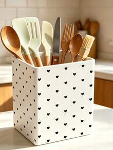 1pc Heart Pattern Multi-Functional Storage Organizer Box - Cutlery Storage Box, Desktop Organizer (Suitable For Storing Cutlery, Straws, Tea Bags, Pens, Remote Controls); Compact And Space-Saving, Suitable For Kitchen, Office, Living Room (Please Note The Size Before Ordering) - Multicolor - View 12