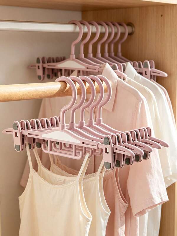 1pc/2pcs Seamless Home Clothes Hanger Pants Clip Space-Saving Can Hang Shirts/Pants/Underwear/Socks/Hats