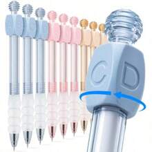 4pcs Twist-Type Gel Pens, Letter Decor Soft Grip Retractable Gel Ink ...