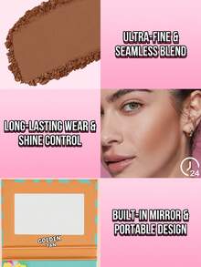 MISSLYN 2Pcs GOLDEN TAN Bronzing & Contouring Powder & DANCE WITH ME Powder Blush Set, Silky Blendable, Natural Warm Glow, Face Palette Cheek/Contour, Daily/Travel/Summer, Y2K/Soft Glam/Sun-Kissed, Blush & Bronzer Set - #11+#14 - View 3