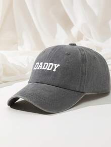 1pc Men's Retro DADDY Letter Print Baseball Cap Casual Adjustable Outdoor Sun Hat Trucker Gift For Father's Day Birthday - A - View 16