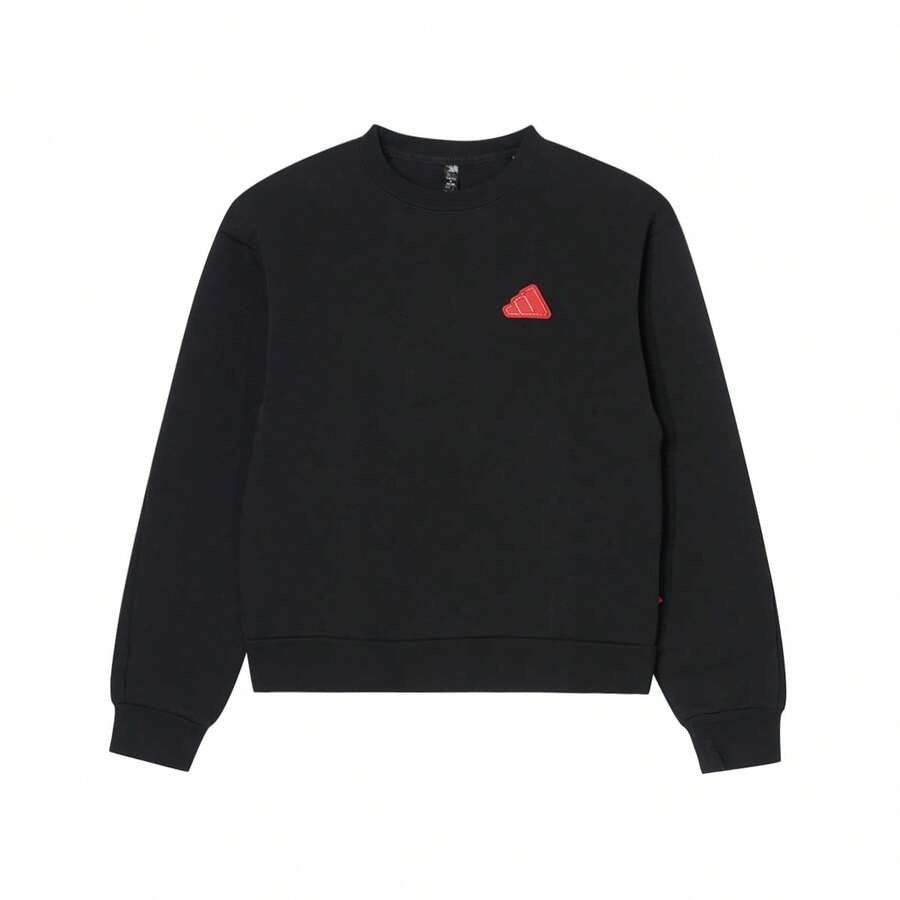 Adidas Sweatshirt Wanita Simple Nyaman Serbaguna untuk Olahraga Kasual, Kerah Bulat, Musim Semi/Musim Gugur, JZ1639 - Hitam - View 1