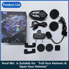 Tai nghe không dây cho mũ bảo hiểm xe máy Y12, âm thanh HiFi, chống ồn, loa mũ bảo hiểm, micro, tự động trả lời, BT5.3, tương thích với mũ bảo hiểm nửa mặt và cả mặt, hỗ trợ kết nối hai điện thoại, lý tưởng cho lái xe ngoài trời, lựa chọn hàng đầu cho những người đam mê lái xe - Y12 (Không có đàm thoại) - Xem 13
