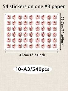 LICVIC 54-540張客製化聖誕老人聖誕貼紙，可加姓名，個性化節日標籤貼紙，北極風情節慶風格，客製化聖誕禮物包裝標籤，可客製圓形禮物貼紙，聖誕派對裝飾，節日禮物點綴，姓名貼紙 - 風格G - 查看 11