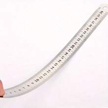 1/3pcs Metal Steel Ruler Set, 15/20/30cm Measuring Scale, Student Office Drawing Measurement Tool, Home Craft Cutting Ruler, Holiday Small Gift - Multiple Styles - View 3