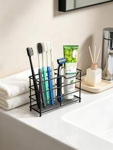 Bathroom Toothbrush Holder - Electric Toothbrush And Toothpaste Storage Rack; Bathroom Toothbrush Holder, Bathroom Storage Rack, Sink Toothpaste Holder, Rust-Proof Bathroom Accessories Rack - Multicolor - View 6