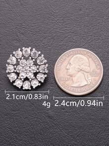 10pcs/Pack Snowflake Hollow Rhinestone High-End Metal Buttons, Suitable For Skirts, Dresses, Cardigans, Hand-Sewn Buttons, Suitable For Coats, Sweaters, Suits, Evening Gowns, Tops Decorative Buttons, Shoes And Hats Gift Boxes, DIY Accessories - Multicolor - View 15