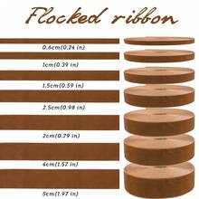 5/8 Inch Velvet Ribbon, 2 Yards Long, Single-Sided Velvet Satin Ribbon, Perfect For Christmas Tree Decoration, Gift Wrapping, Bouquets, Wedding Decor And DIY Crafts, Brown - Brown - View 3