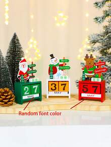 1pc Wooden Santa Claus Christmas Tree Calendar, Christmas Desktop Calendar, Desktop Decoration Ornament, Birthday Gift, Graduation Gift, Christmas Decoration - Multicolor - View 8