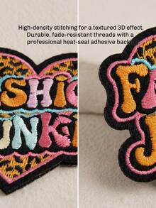 6/1pc Heart-Shaped "FASHION" Embroidered Patch, Suitable For Trucker Hats, Jeans, Jackets, Bags And Backpacks, Essential Embroidery Decoration Accessory For Small Startups - Multiple Styles - View 3