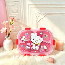 Sanrio 1pc Hello Kitty & My Melody 4-Compartment Odor-Proof Lunch Box - 1750ml Extra Large Capacity Bento Box. Microwave Plastic, Sealed Divided Container, Cute Anime Character Design, Portable Lunch Box Suitable For School, Office, Travel - Sanrio Fan Gift, Student Lunch Box, Leak-Proof Design, Double Layer Container, Birthday Gift, Back To School - Multicolor - View 7