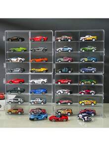 1pc High-Quality Transparent Acrylic 8-Compartment Display Box, Multi-Functional Art Supplies Storage & Carrying Box, Practical Desktop Organizer, Keeps Desktop Tidy, Suitable For Daily Desktop Use - Multicolor - View 3