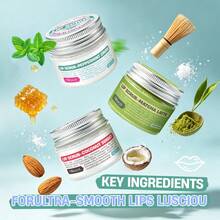 Hllozzi 3pcs 50g Coconut + Mint + Matcha Lip Scrub Contains Sucrose, Coconut Oil, And Beeswax To Moisturize And Brighten Lips, Remove Dryness And Dead Skin, And Has A Refreshing Scent. Suitable For All Skin Types, It Makes A Convenient Everyday Gift. - Coconut + Mint + Matcha - View 2